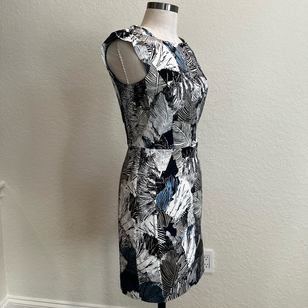 French Connection Navy Palm Leaves Dress